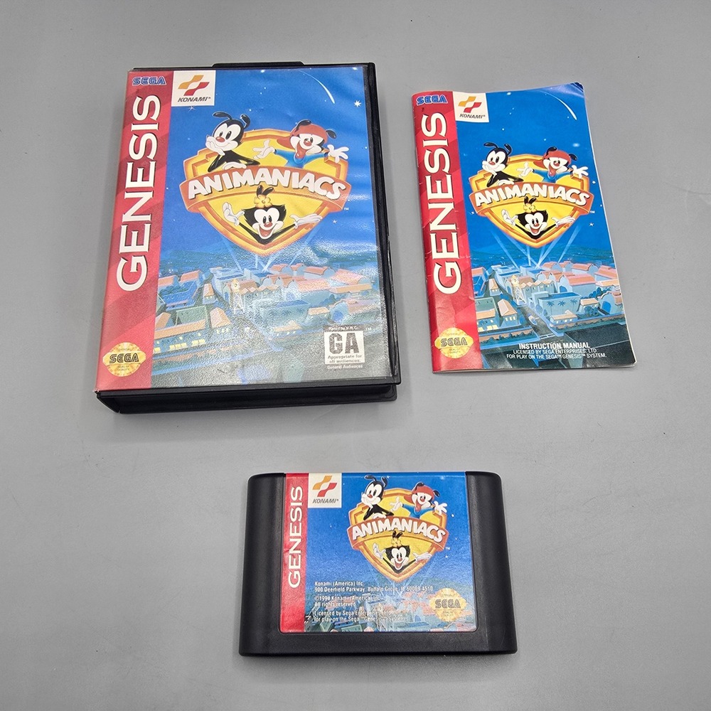 Animaniacs Sega Genesis Konami 1994 CIB Complete With Manual Case